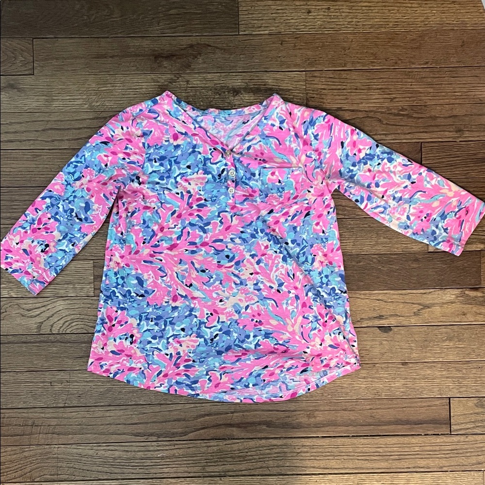 Lilly Pulitzer girls long sleeve Henley shirt